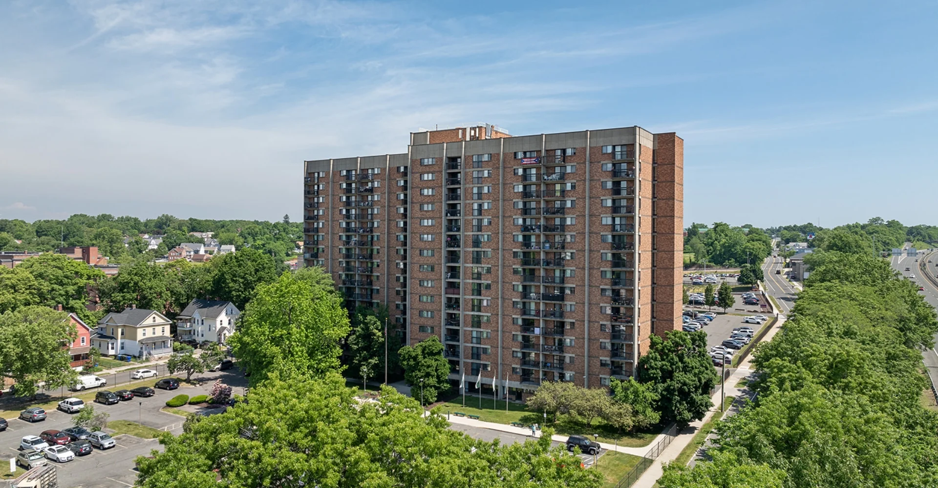 Linden Towers building exterior aerial