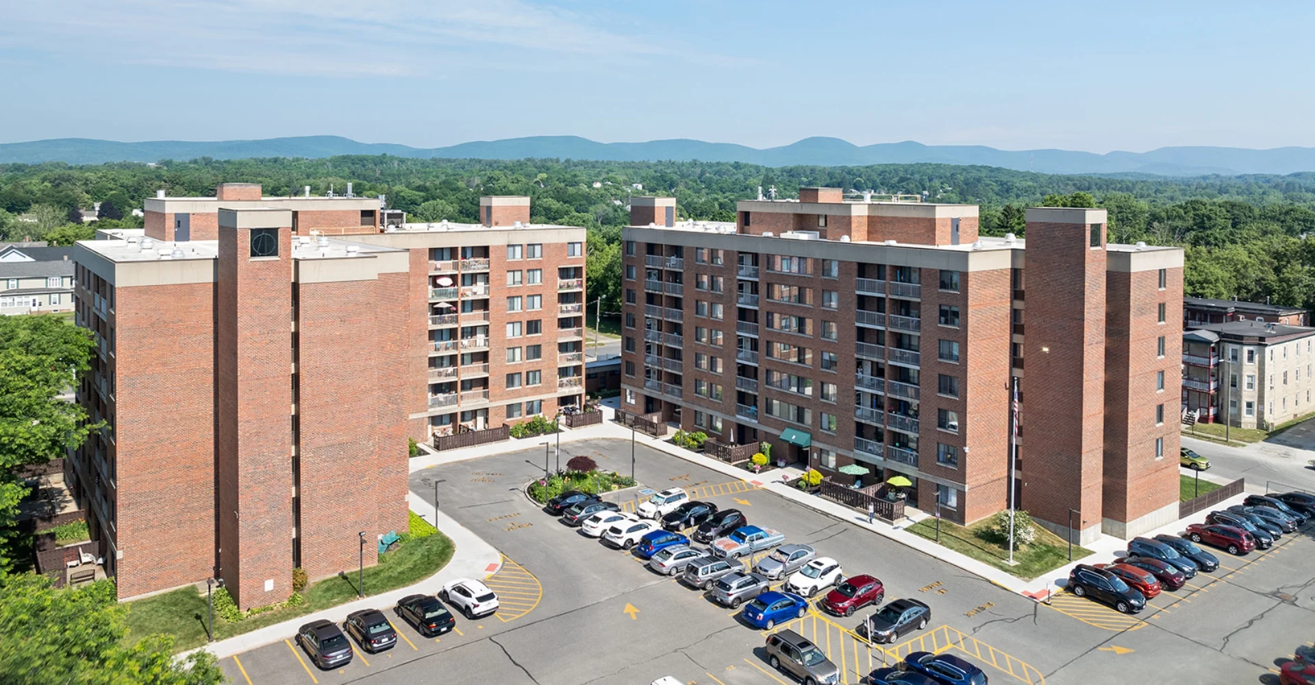 Berkshire Town building exterior and parking lot